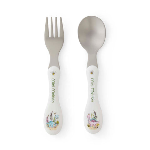 NEW - Portmeirion - Mini Meirion - 2 Piece Cutlery Set and Case - Dinosaur