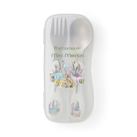 NEW - Portmeirion - Mini Meirion - 2 Piece Cutlery Set and Case - Dinosaur