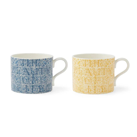 NEW - Morris & Co - Set of Two Mugs - Beauty Of Life