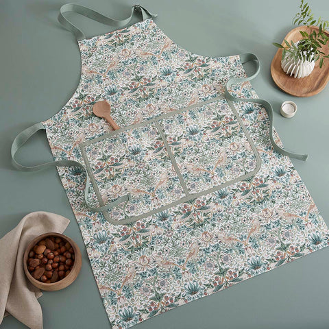 Morris & Co - Cotton Apron with Pocket - Strawberry Thief