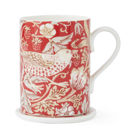NEW - Morris & Co - Mug & Coaster Set - Strawberry Thief Madder