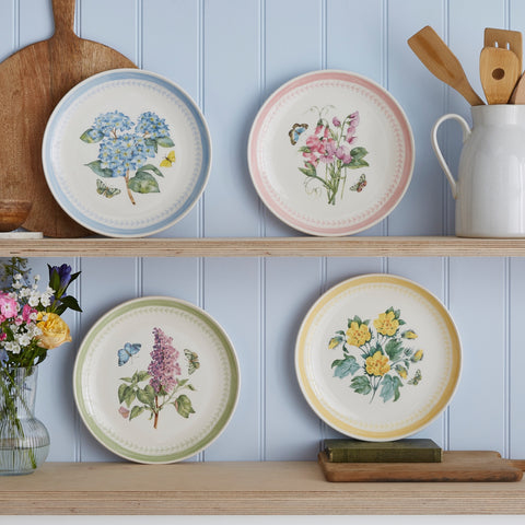 NEW - Botanic Garden Sketchbook - Set of 4 Coupe Plates - 27.5cm / 10.8"