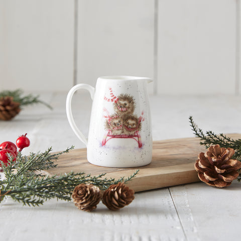 NEW - Wrendale - Christmas - Mini Posy Jug - Sledgehogs