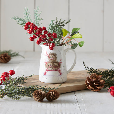 NEW - Wrendale - Christmas - Mini Posy Jug - Sledgehogs