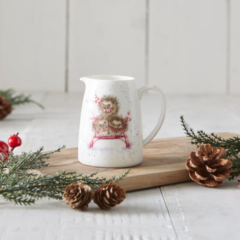NEW - Wrendale - Christmas - Mini Posy Jug - Sledgehogs