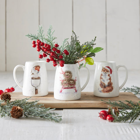 NEW - Wrendale - Christmas - Mini Posy Jug - Sledgehogs