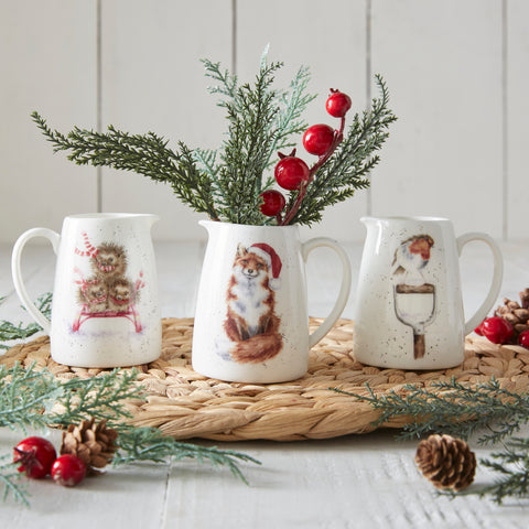 NEW - Wrendale - Christmas - Mini Posy Jug - Fox