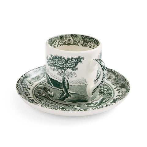 Spode - Heritage Green Italian -  Espresso Coffee Cup & Saucer