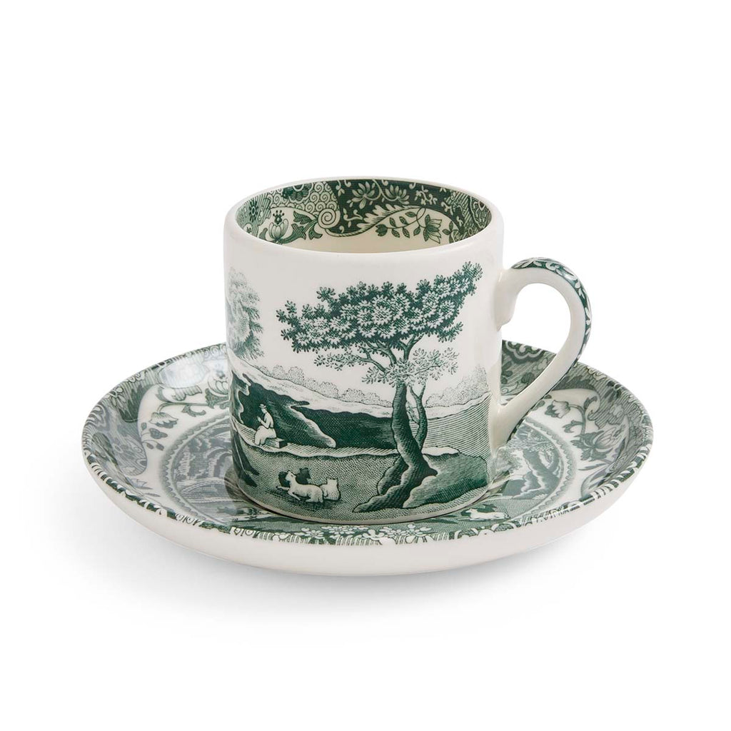 Spode - Heritage Green Italian -  Espresso Coffee Cup & Saucer