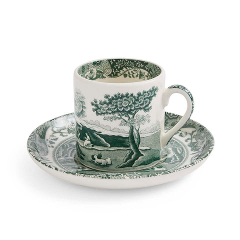 Spode - Heritage Green Italian -  Espresso Coffee Cup & Saucer