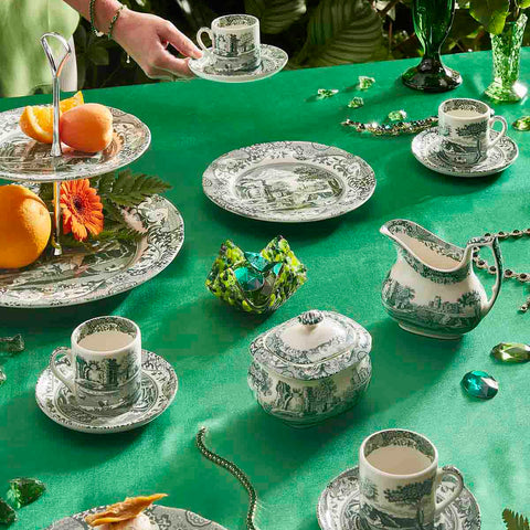 Spode - Heritage Green Italian -  Espresso Coffee Cup & Saucer