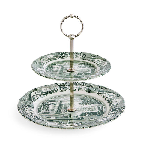 Spode - Heritage Green Italian  - 2 Tiered Cake Stand