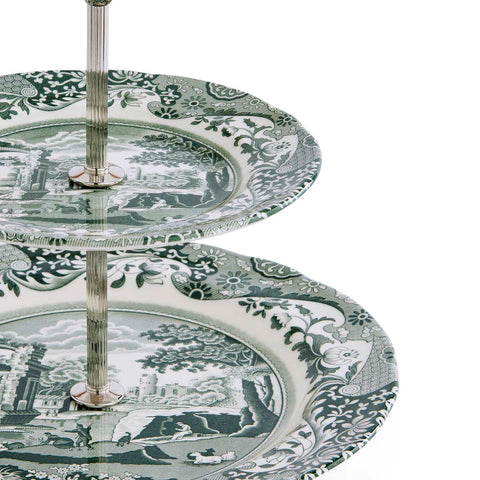 Spode - Heritage Green Italian  - 2 Tiered Cake Stand