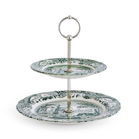 Spode - Heritage Green Italian  - 2 Tiered Cake Stand