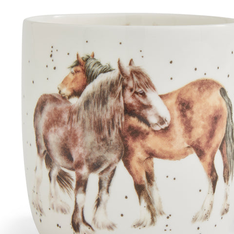 NEW - Wrendale - Bone China Mug - Side by Side Horses