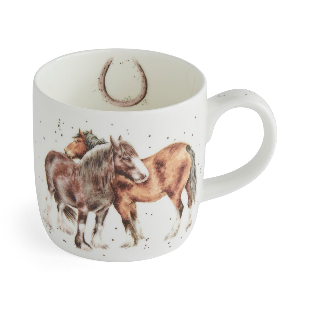 NEW - Wrendale - Bone China Mug - Side by Side Horses
