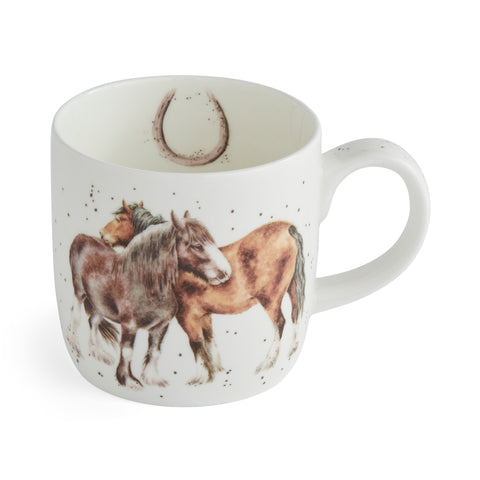 NEW - Wrendale - Bone China Mug - Side by Side Horses