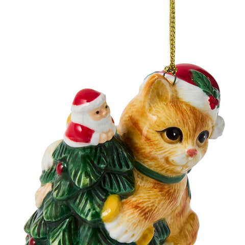 NEW - Spode Christmas Tree - Decoration - Cat Grabbing the Tree