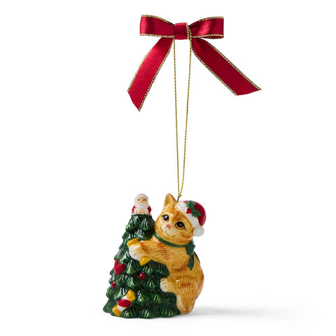 NEW - Spode Christmas Tree - Decoration - Cat Grabbing the Tree