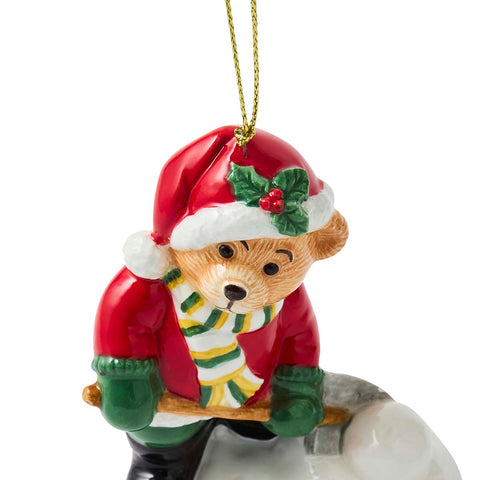 NEW - Spode Christmas Tree - Decoration - Teddy Shovelling Snow