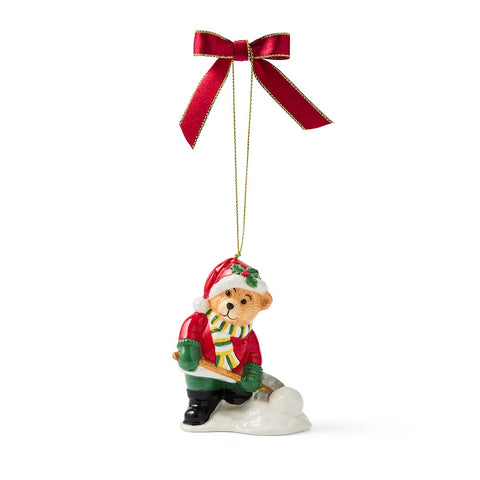 NEW - Spode Christmas Tree - Decoration - Teddy Shovelling Snow