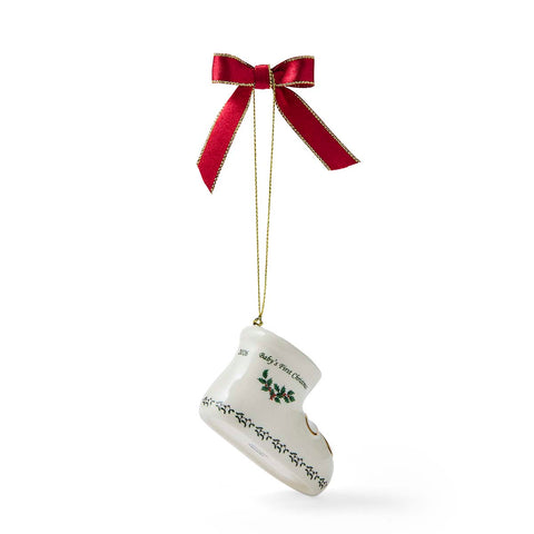 NEW - Spode Christmas Tree - Decoration - Baby 1st Bootie - Annual 2026