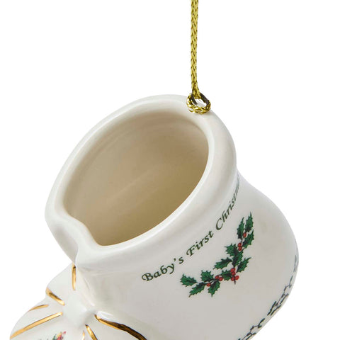 NEW - Spode Christmas Tree - Decoration - Baby 1st Bootie - Annual 2026
