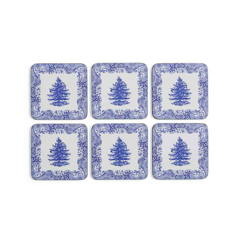 NEW - Spode - Blue Italian - Christmas - Box Set of 6 Coasters