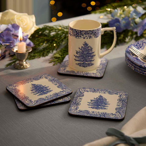 NEW - Spode - Blue Italian - Christmas - Box Set of 6 Coasters