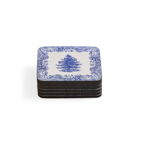 NEW - Spode - Blue Italian - Christmas - Box Set of 6 Coasters