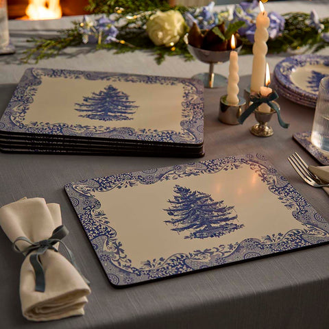 NEW - Spode - Blue Italian -  Christmas - Box Set of 6 Placemats