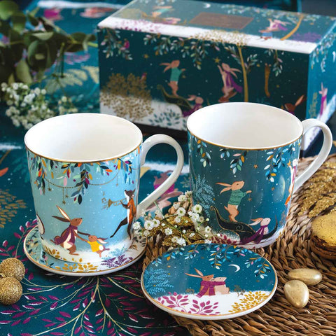 NEW - Sara Miller - Woodland Tales - Mug & Coaster Gift Set