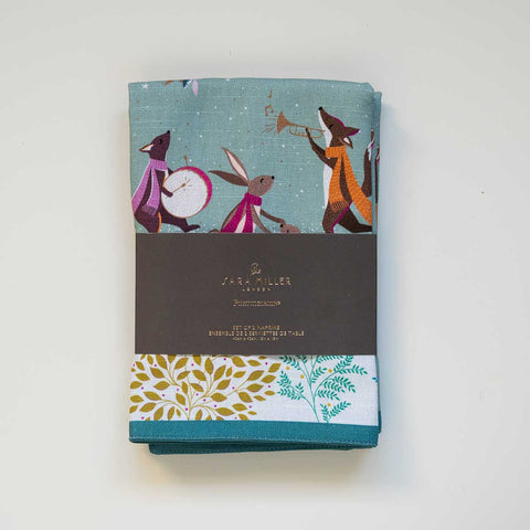 NEW - Sara Miller - Woodland Tales - Set of 2 Napkins - Merry Band