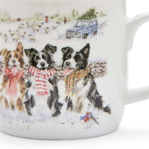 NEW - Wrendale - Christmas - Fine Bone China Mug - While Shepherds Watched Dogs