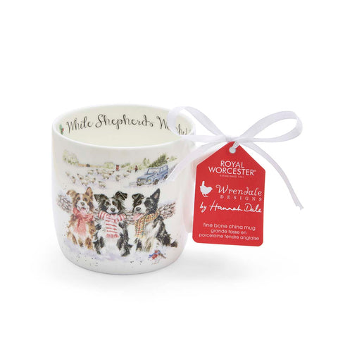 NEW - Wrendale - Christmas - Fine Bone China Mug - While Shepherds Watched Dogs