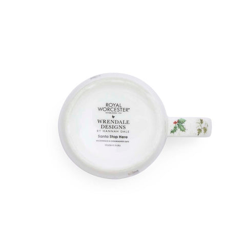 NEW - Wrendale - Christmas - Fine Bone China Mug - Santa Stop Here Robin
