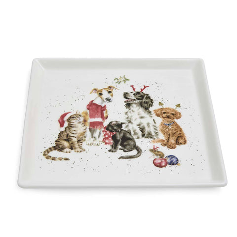 NEW  - Wrendale - Christmas - Square Plate - Office Party