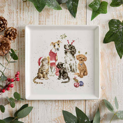 NEW  - Wrendale - Christmas - Square Plate - Office Party