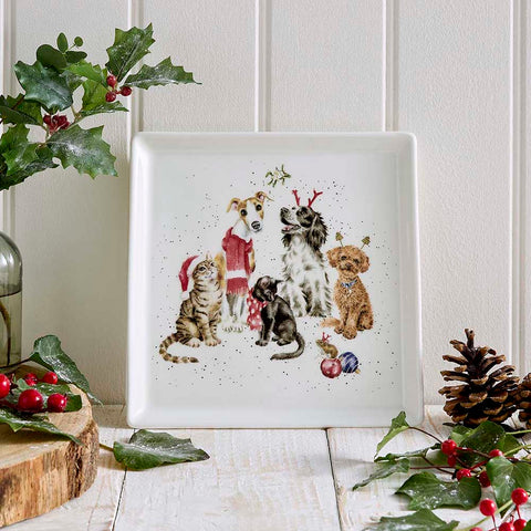 NEW  - Wrendale - Christmas - Square Plate - Office Party