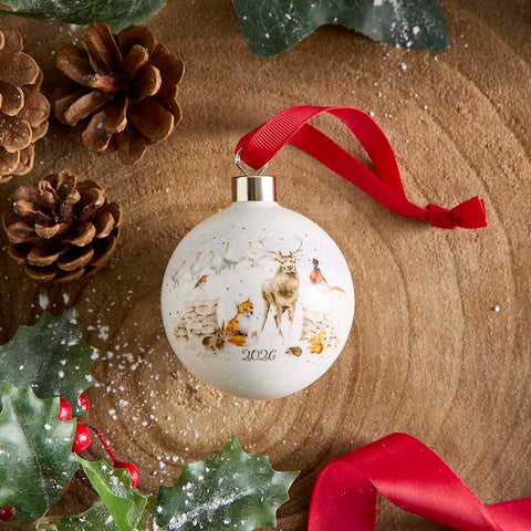 NEW - LIMITED EDITION - Wrendale - Christmas - Bauble Decoration - Annual 2026 Snow Place Like Home