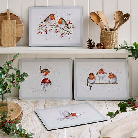 NEW - Wrendale - Christmas - Box Set of 4 - Extra Large Placemats - Festive Friends
