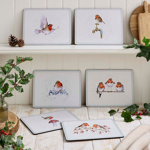 NEW - Wrendale - Christmas - Box Set of 6 Placemats - Festive Friends