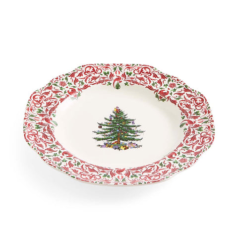 NEW - Spode - Christmas Tree Yuletide - Scalloped Dresser Plate - 27cm - Tree & Yuletide Border