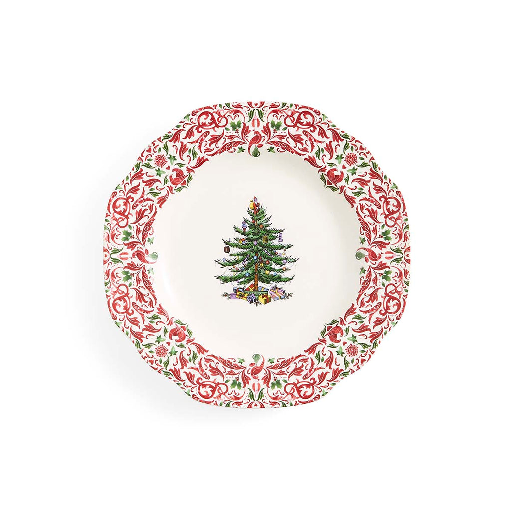 NEW - Spode - Christmas Tree Yuletide - Scalloped Dresser Plate - 27cm - Tree & Yuletide Border