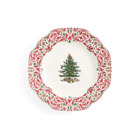 NEW - Spode - Christmas Tree Yuletide - Scalloped Dresser Plate - 27cm - Tree & Yuletide Border