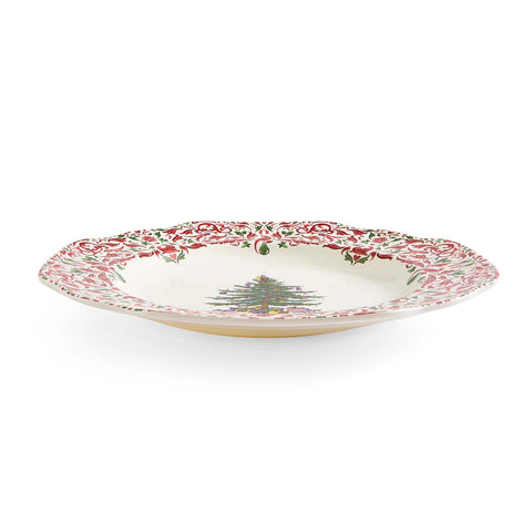 NEW - Spode - Christmas Tree Yuletide - Scalloped Dresser Plate - 27cm - Tree & Yuletide Border