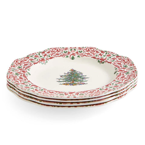 NEW - Spode - Christmas Tree Yuletide - Scalloped Dresser Plate - 27cm - Tree & Yuletide Border