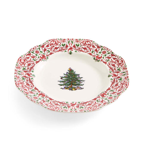 NEW - Spode - Christmas Tree Yuletide - Scalloped Dresser Plate - 20cm - Tree & Yuletide Border