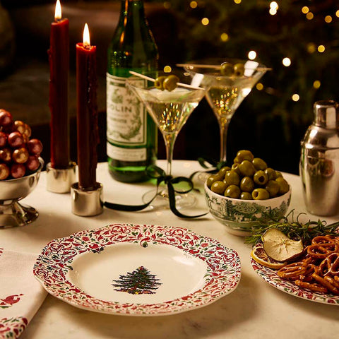 NEW - Spode - Christmas Tree Yuletide - Scalloped Dresser Plate - 20cm - Tree & Yuletide Border