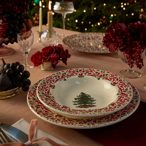 NEW - Spode - Christmas Tree Yuletide - Soup Plate - Tree & Yuletide Border